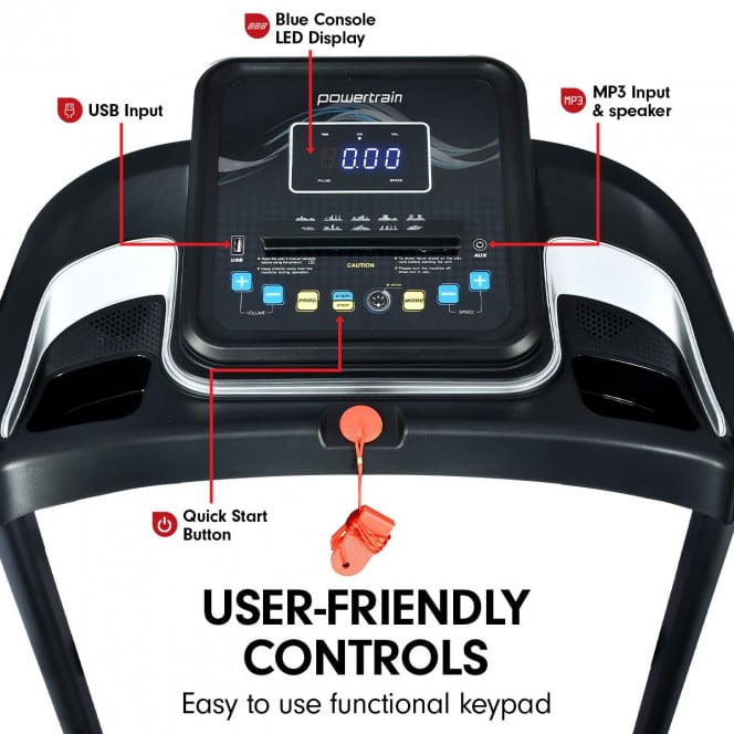 Powertrain MX1 Electric Treadmill with Incline and 12 Programs Image 3