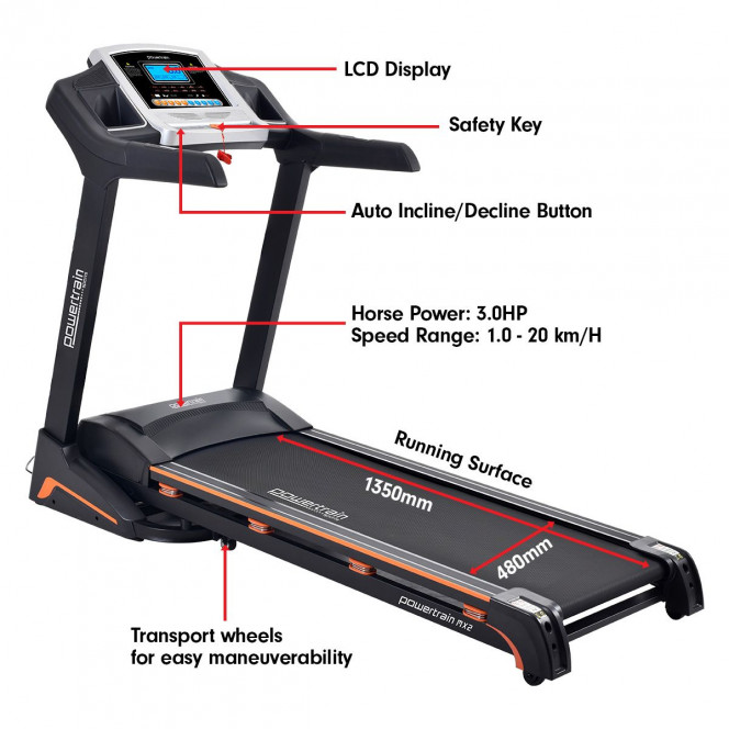 Powertrain MX2 Electric Treadmill with Auto Power Incline Image 7