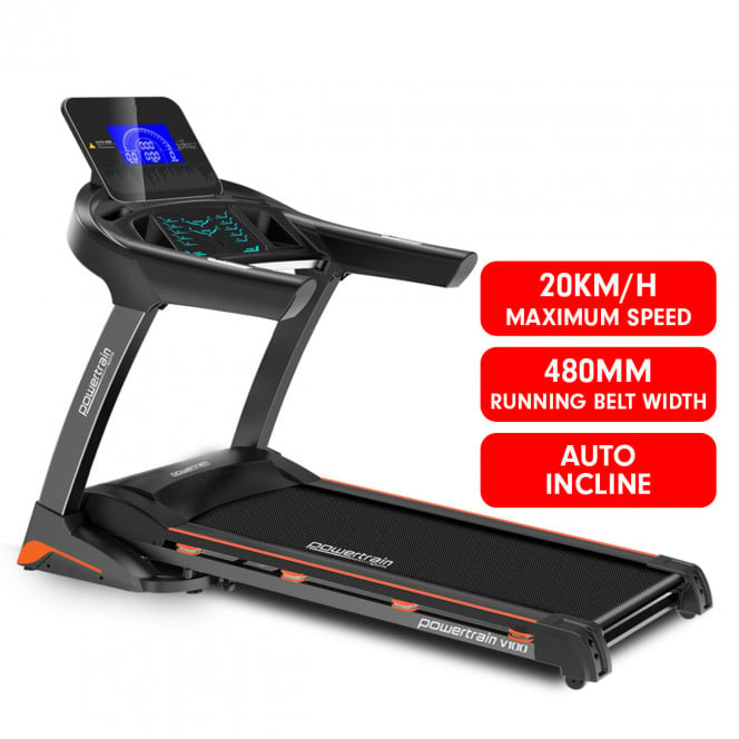 Powertrain V100 Electric Treadmill with Auto Power Incline 20kph