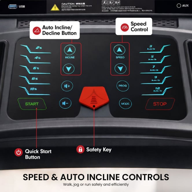 Powertrain V1100 Electric Treadmill with Wifi Touch Screen Power Incline Image 8