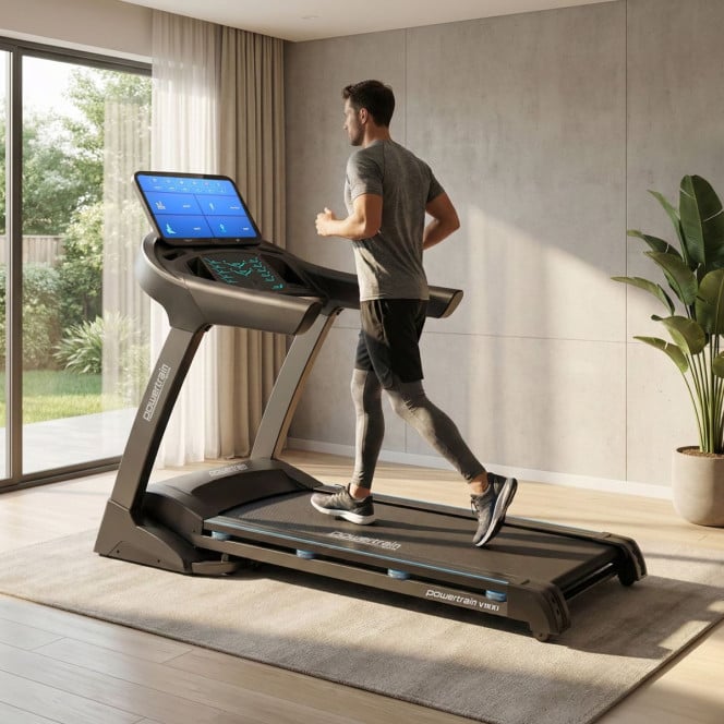 Powertrain V1100 Treadmill Electric Exercise Machine 15.6 Wifi TFT Touch Screen Home Gym Cardio Running Fitness Image 18
