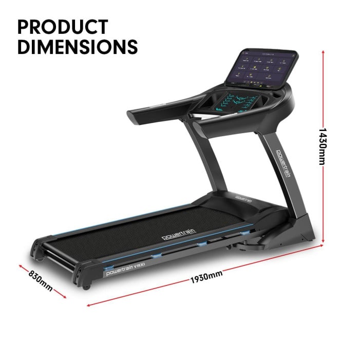 Powertrain V1100 Electric Treadmill with Wifi Touch Screen Power Incline Image 3