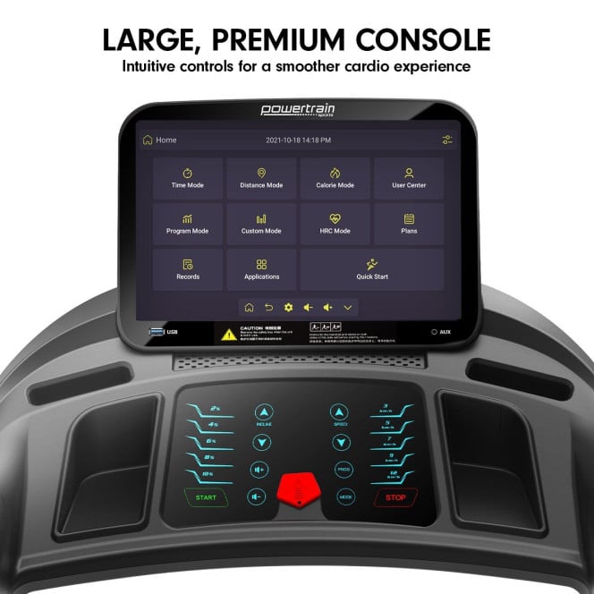 Powertrain V1100 Electric Treadmill with Wifi Touch Screen Power Incline Image 5