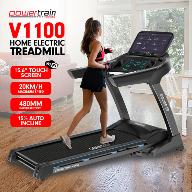 Powertrain V1100 Electric Treadmill with Wifi Touch Screen Power Incline Image 13