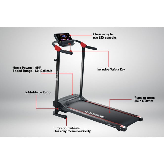 Powertrain V20 Electric Treadmill with 12 Programs Image 6