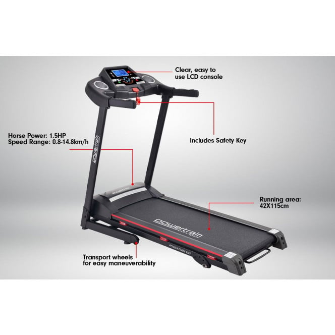 Powertrain V30 Treadmill with Incline and Pre-set Training Programs Image 8