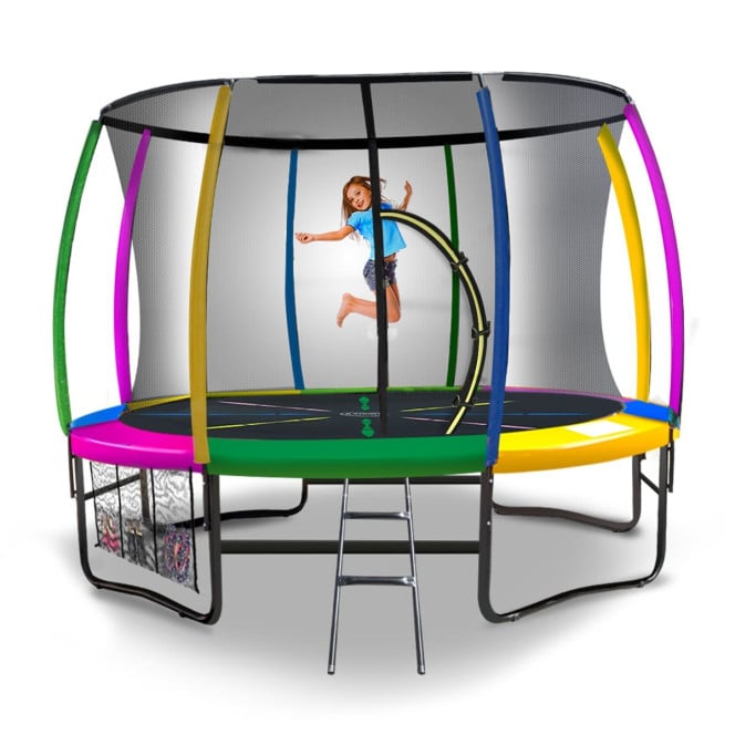 Kahuna 16ft Heavy Duty Round Trampoline with Inner Safety Net Enclosure & UV Spring Cover Outdoor Kids Pink