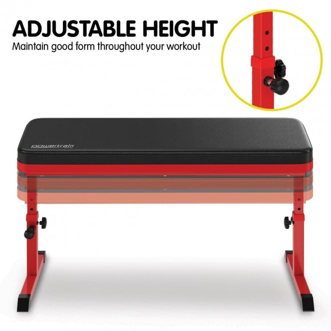 Powertrain Height-Adjustable Flat Weight Bench Image 6
