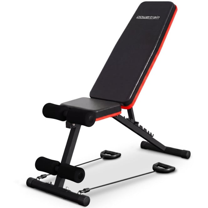 Powertrain Adjustable Weight Bench w/ Resistance Bands and 7 Backrest Positions Image 2