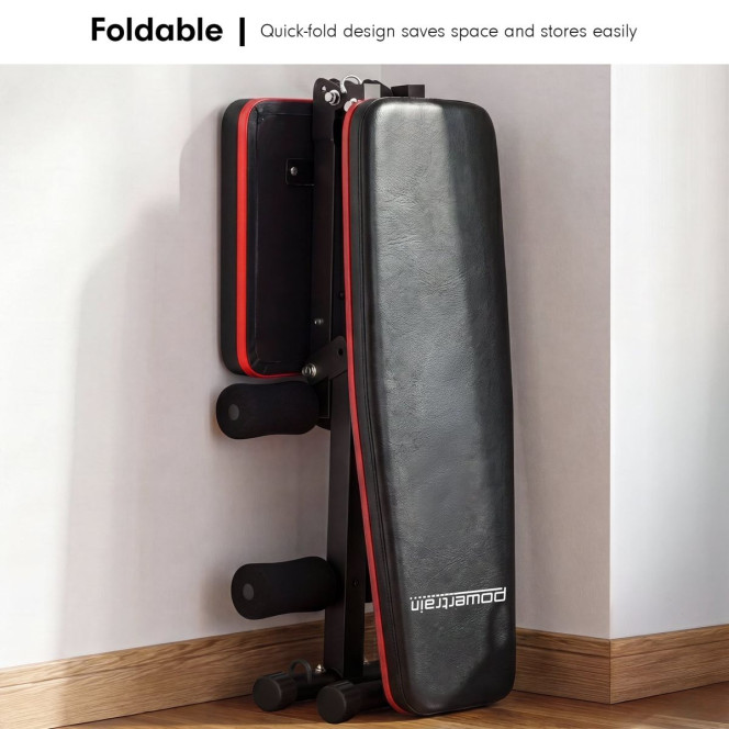 Powertrain Adjustable Weight Bench w/ Resistance Bands and 7 Backrest Positions Image 8