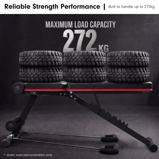 Powertrain Adjustable Weight Bench w/ Resistance Bands and 7 Backrest Positions Image 9