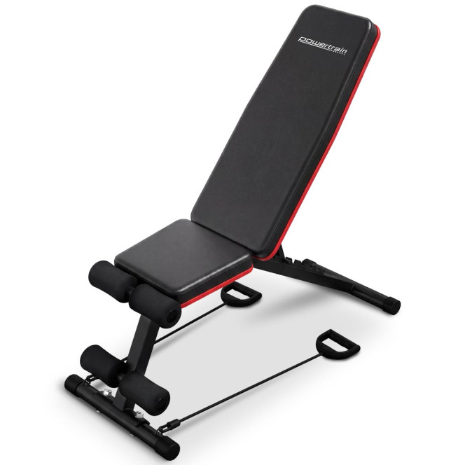 Powertrain Adjustable Weight Bench w/ Resistance Bands and 7 Backrest Positions Image 15
