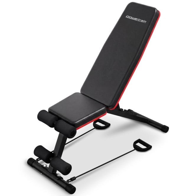 Powertrain Adjustable Weight Bench w/ Resistance Bands and 7 Backrest Positions Image 14