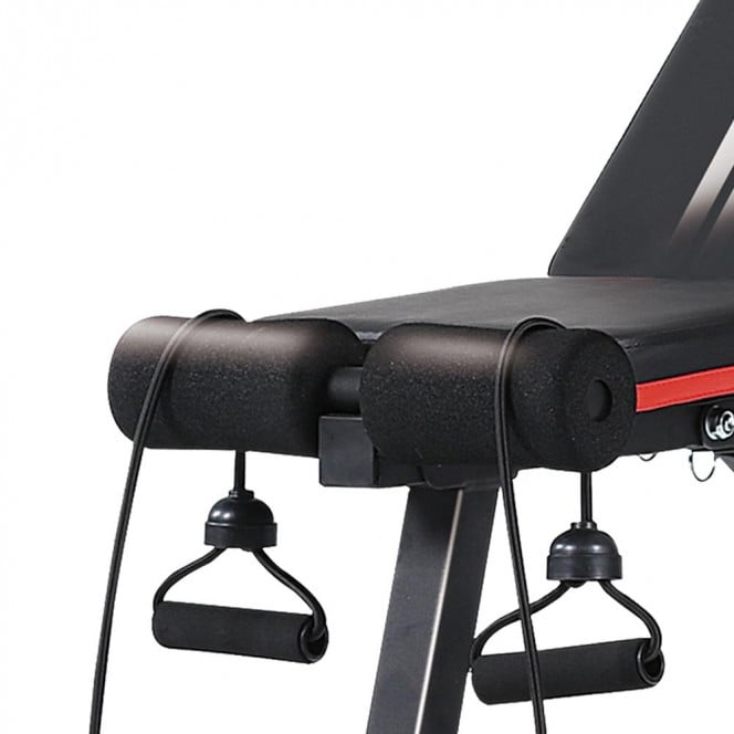 Powertrain Adjustable Incline Decline Exercise Bench with Resistance Bands Image 4