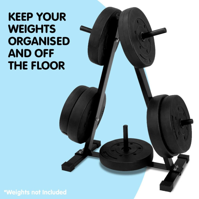 Powertrain A-Frame Weight Plate Storage Rack Heavy Duty Tree Stand for Home Gym Fitness Space Saving Organizer Image 5