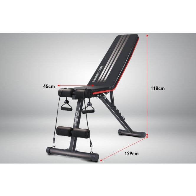 Powertrain Adjustable Incline Decline Exercise Bench with Resistance Bands Image 6