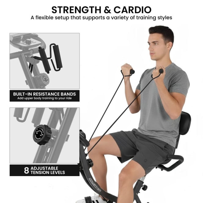 Powertrain 135E 4-in-1 Foldable X-Bike with LCD Display and Resistance Bands Image 9