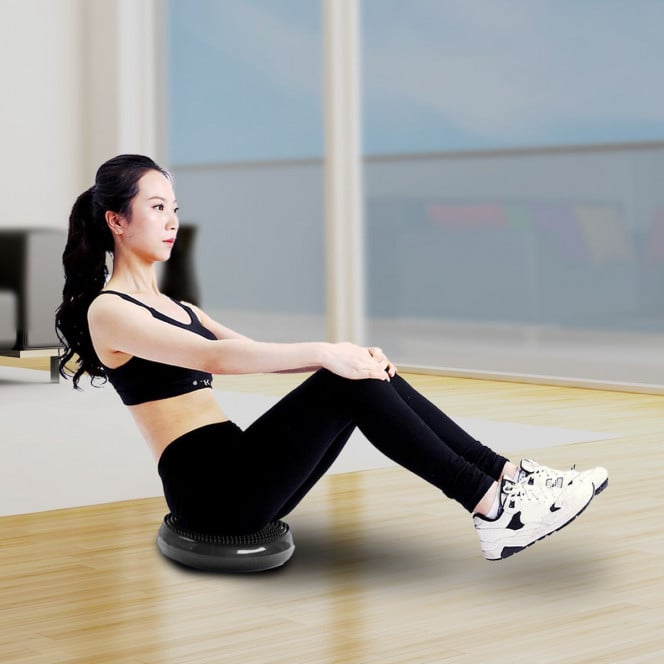 Powertrain Yoga Stability Disc Home Gym Pilates Balance Trainer - Black Image 11