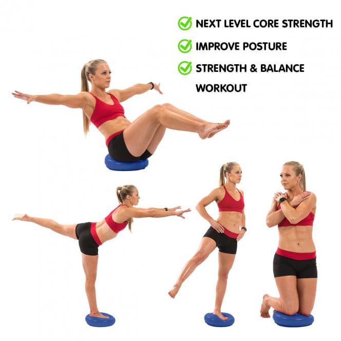 Powertrain Yoga Stability Disc Home Gym Pilates Balance Trainer - Blue Image 3
