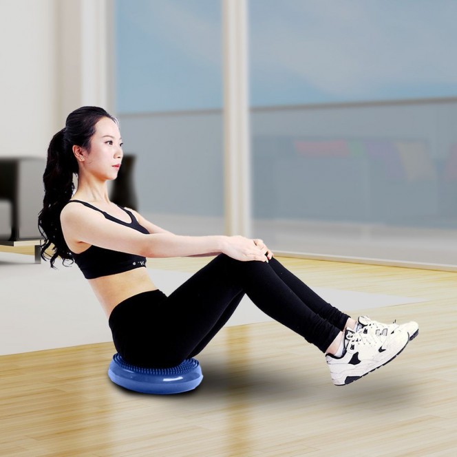 Powertrain Yoga Stability Disc Home Gym Pilates Balance Trainer - Blue Image 2