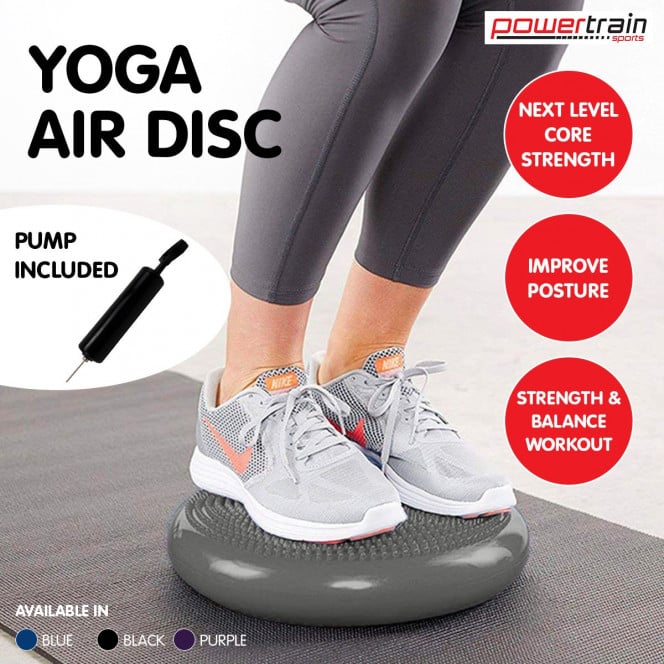 Powertrain Yoga Stability Disc Home Gym Pilates Balance Trainer - Grey Image 11