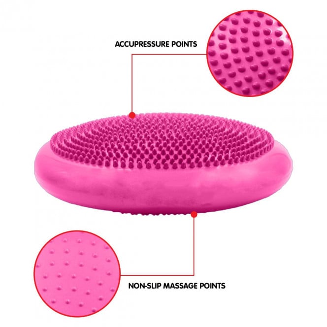 Powertrain Yoga Stability Disc Home Gym Pilates Balance Trainer - Pink Image 4