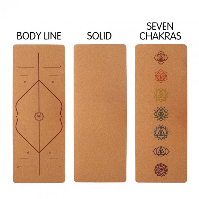 Powertrain Cork Yoga Mat with Carry Straps Home Gym Pilates Body Line Yoga & Dance