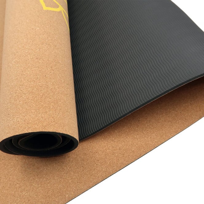 Powertrain Cork Yoga Mat with Carry Straps Home Gym Pilates - Chakras Image 3