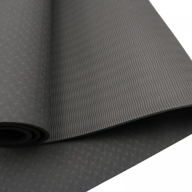 Powertrain Eco-Friendly TPE Yoga Pilates Exercise Mat 6mm - Black Image 4