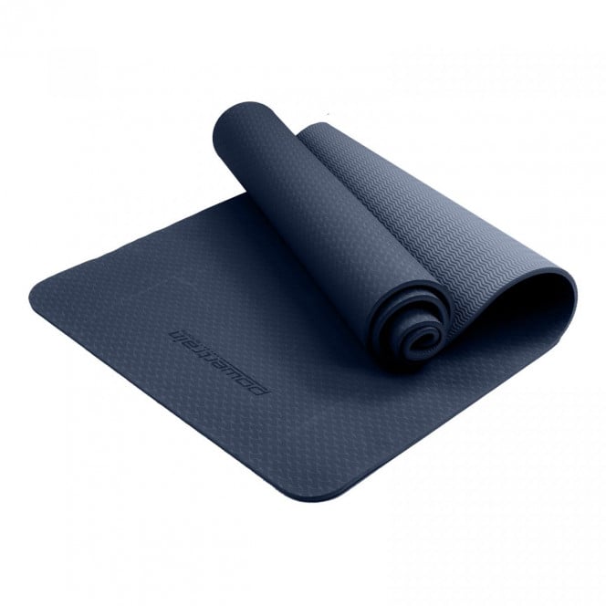 Powertrain TPE Yoga Pilates Exercise Mat 6mm - Dark Blue Image 2