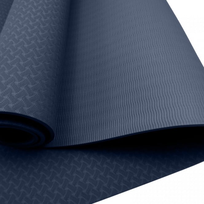 Powertrain Eco-Friendly TPE Yoga Pilates Exercise Mat 6mm - Dark Blue Image 5