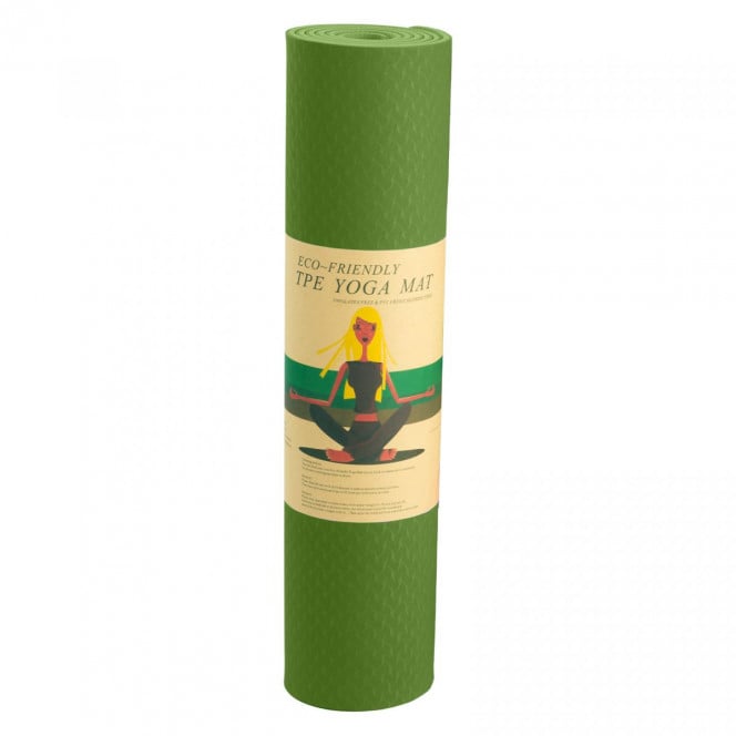 Powertrain Eco-Friendly TPE Yoga Pilates Exercise Mat 6mm - Green Image 6