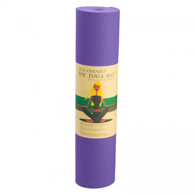 Powertrain Eco-Friendly TPE Yoga Pilates Exercise Mat 6mm - Lilac Image 7