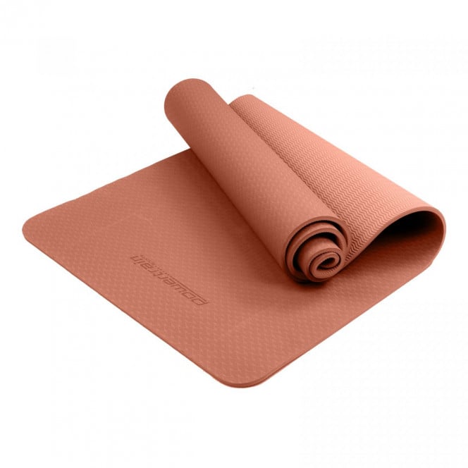 Powertrain Eco-Friendly TPE Yoga Pilates Exercise Mat 6mm - Pink Image 3