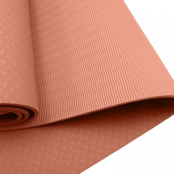 Powertrain Eco-Friendly TPE Yoga Pilates Exercise Mat 6mm - Pink Image 4