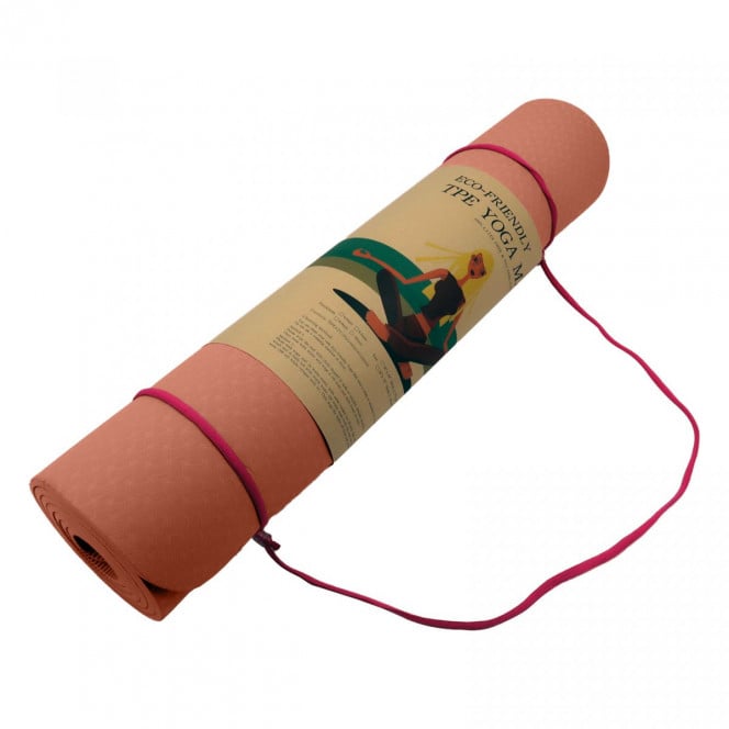 Powertrain TPE Yoga Pilates Exercise Mat 6mm - Pink Image 5