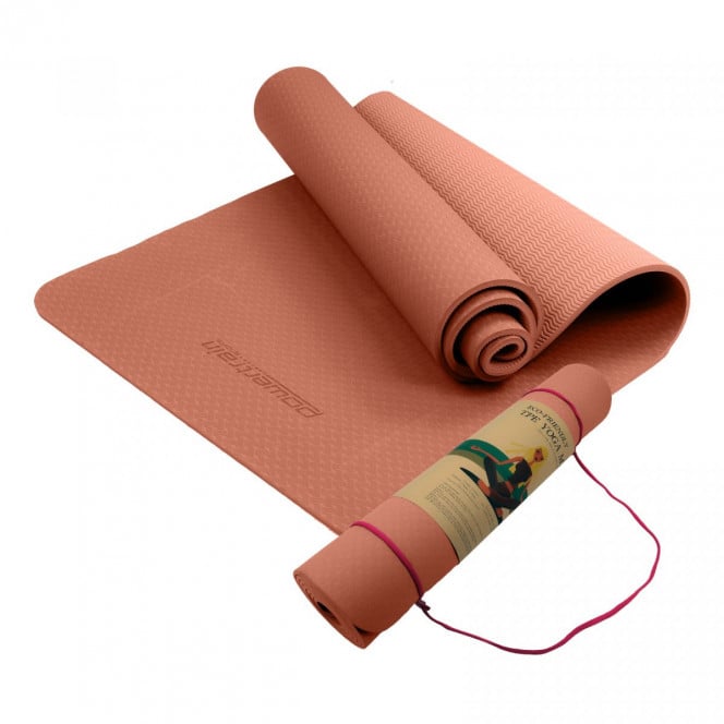 Powertrain Eco-Friendly TPE Yoga Pilates Exercise Mat 6mm - Pink