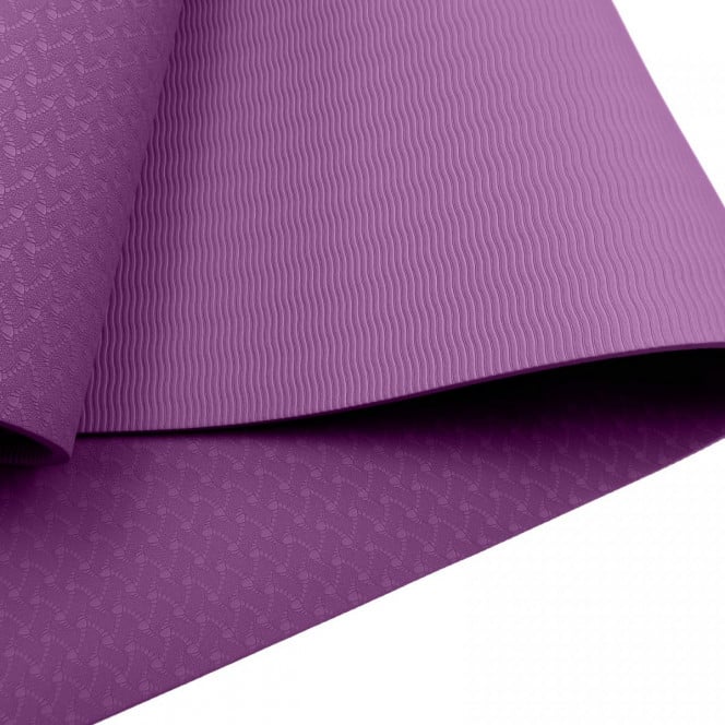 Powertrain Eco-Friendly TPE Yoga Pilates Exercise Mat 6mm - Purple Image 4