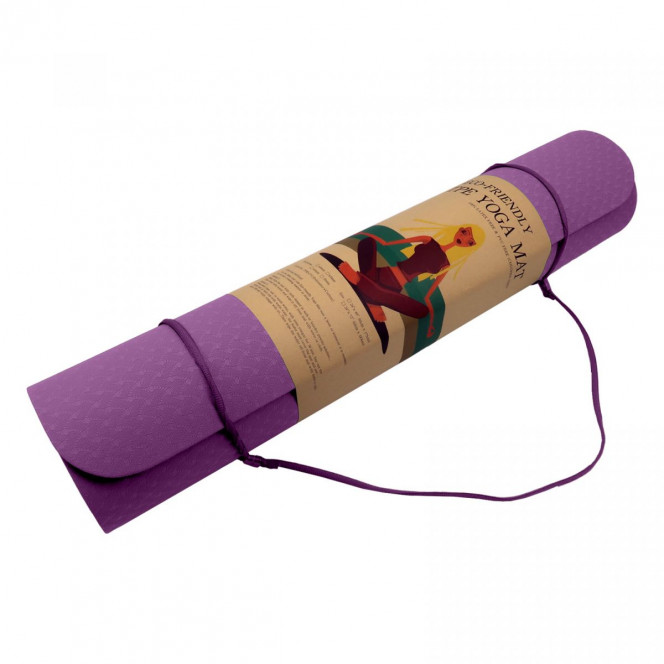 Powertrain Eco-Friendly TPE Yoga Pilates Exercise Mat 6mm - Purple Image 6