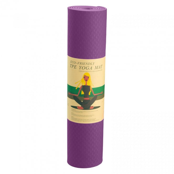 Powertrain Eco-Friendly TPE Yoga Pilates Exercise Mat 6mm - Purple Image 7