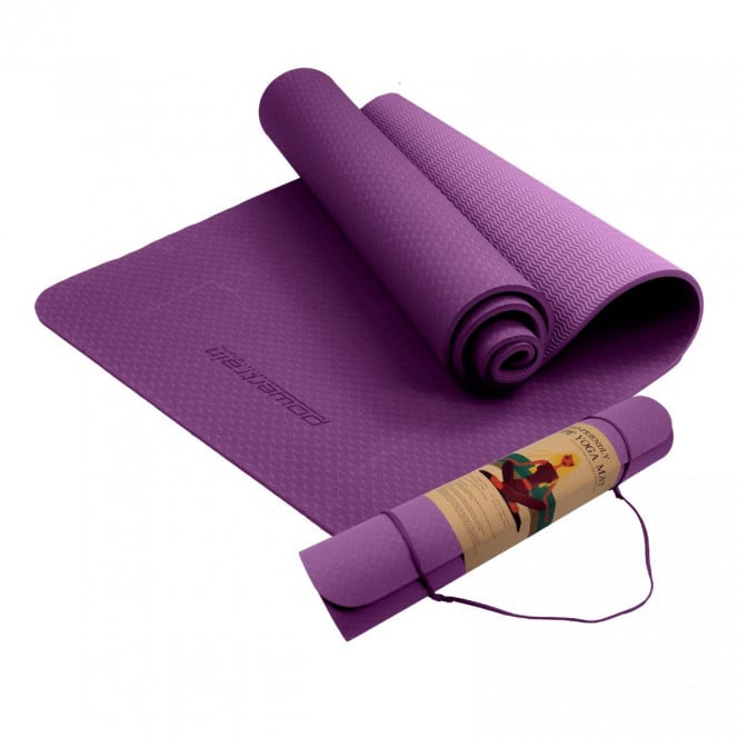 Powertrain Eco-Friendly TPE Yoga Pilates Exercise Mat 6mm - Purple