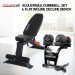 Powertrain 48KG Adjustable Dumbbell Set (Red) & Stand with Flat Incline Decline Bench thumbnail