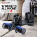 Powertrain 48KG Adjustable Dumbbell Set (Blue) with Flat Bench Image 9 thumbnail