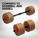 Powertrain 32kg Home Gym Adjustable Dumbbell Barbell Weights - Gold Image 3 thumbnail