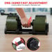 Powertrain Eon 90kg Adjustable Dumbbells Pair (2x 45kg) Quick Dial Strength Training Free Weights for Home Gym, Green Image 9 thumbnail