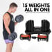 48kg Powertrain Adjustable Dumbbell Home Gym Set Image 10 thumbnail