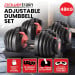 Powertrain 48kg Adjustable Dumbbells 15-in-1 Home Gym Weights  Red thumbnail