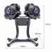 Powertrain 2x 24kg Blue Adjustable Dumbbells Home Gym Weights with Stand Image 10 thumbnail