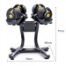48KG Powertrain Adjustable Dumbbell Set With Stand - Gold Image 10 thumbnail