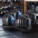 Powertrain 2x 24kg Blue Home Gym Adjustable Dumbbells Weights Image 11 thumbnail
